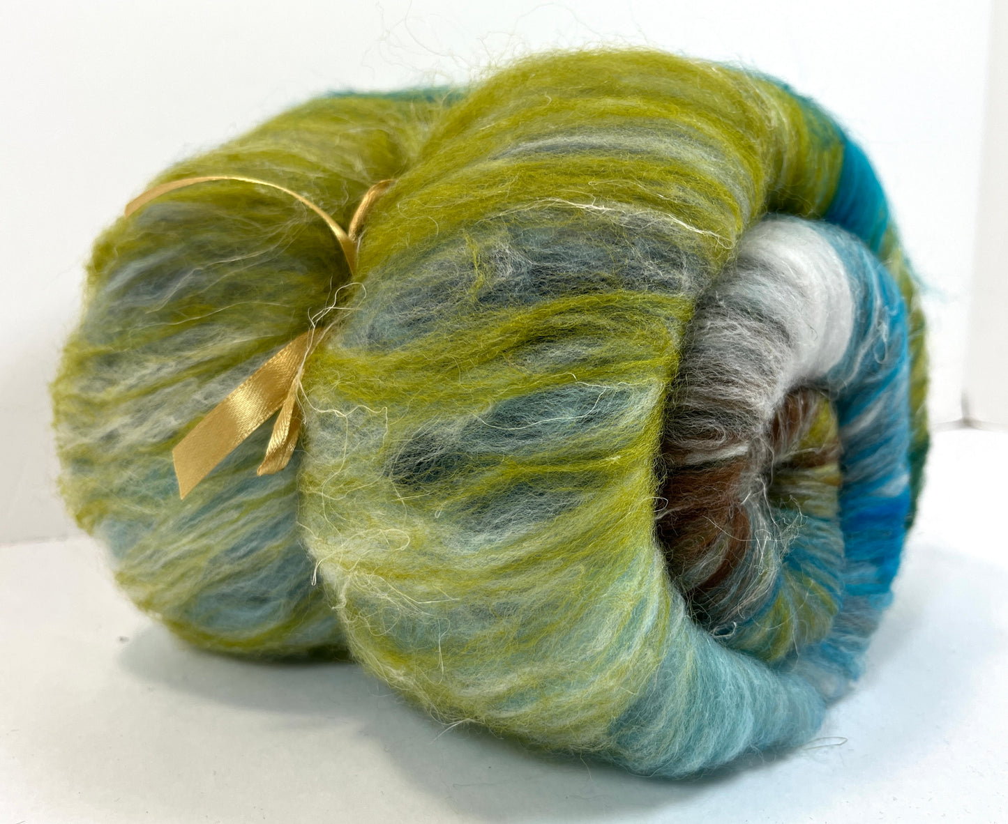 Crayon Box Batt 1003-01 - 4.4 oz Soft wool, silk, flax, hemp, NO SPARKLE, spinning fiber, drumcarded, handspinning, nuno, felting wool