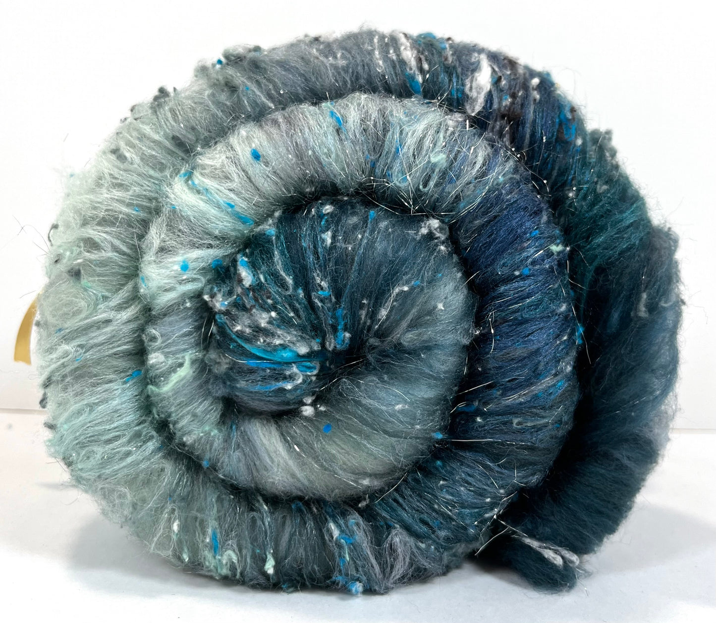 The River Styx Batt 0608-06 - 2.6 oz Falkland Merino wool, silk, noils, spinning fiber, drumcarded, handspinning, nuno, felting wool
