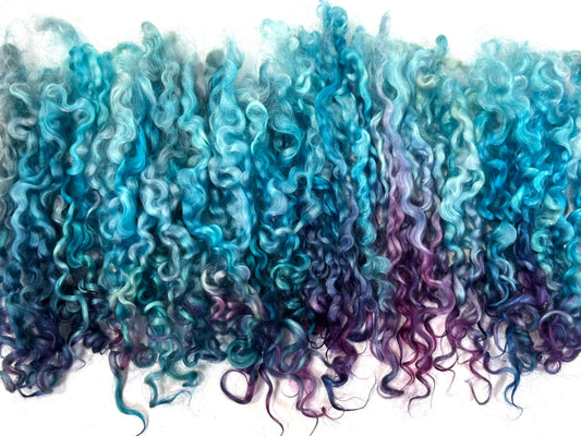 Wensleydale Locks, 1 oz, super clean, spinning, felting, fiber art, doll hair, nuno, lockspun yarn, 0715-01