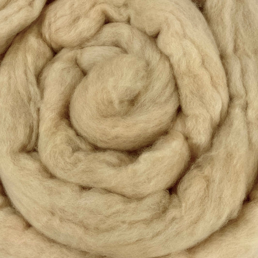 Blanched Almond - 2 oz hand dyed semisolid wool combed top