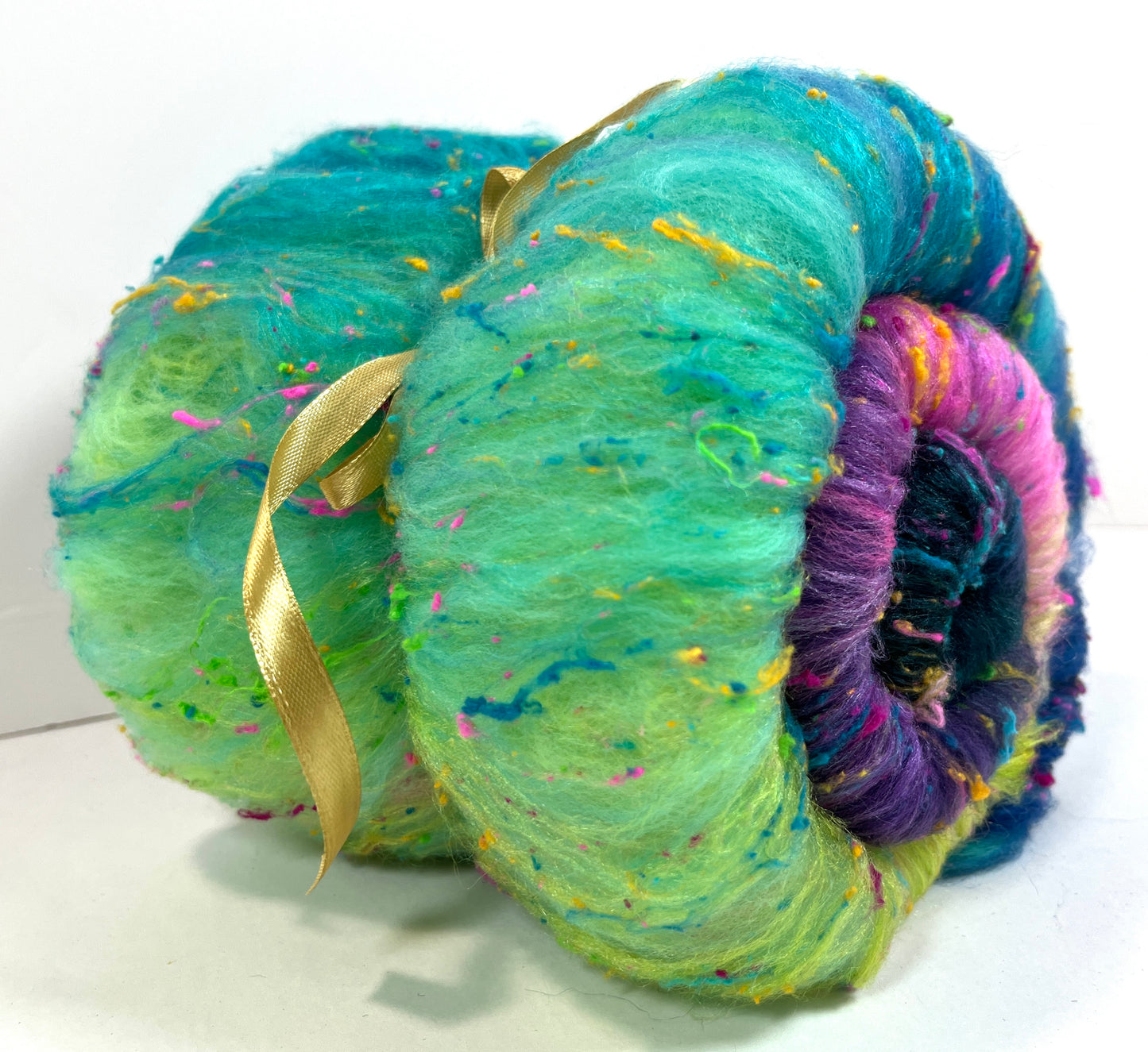 Nemesis Batt 0404-03 - 2.8 oz Cormo wool, silk, noils, spinning fiber, drumcarded, handspinning, nuno, felting wool