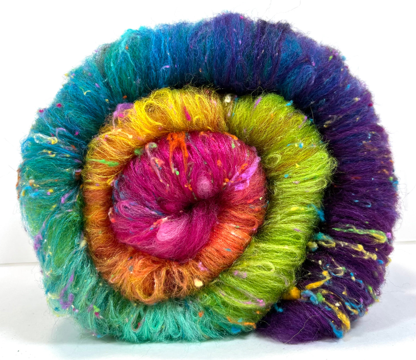 Tie Dye Gradient Batt 0608-01 - 2.5 oz BFL wool, silk, noils, spinning fiber, drumcarded, handspinning, nuno, felting wool
