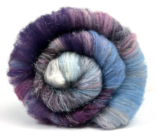 Crayon Box Batt 0525-09 - 3 oz Soft wool, sparkle, spinning fiber, drumcarded, handspinning, nuno, felting wool