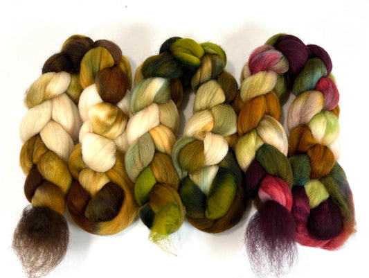 Fade Set - 6 oz total, Falkland Merino wool combed top, combo spin, plying set, roving, spinning fiber, handspinning, felting, HWR1202