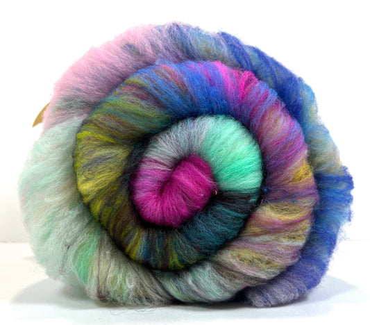 Crayon Box Batt 0729-01 - 3.7 oz Soft wool, NO SPARKLE, gradient style, spinning fiber, drumcarded, handspinning, nuno, felting wool
