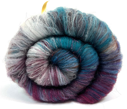 Crayon Box Batt 0525-06 - 3.4 oz Soft wool, sparkle, spinning fiber, drumcarded, handspinning, nuno, felting wool