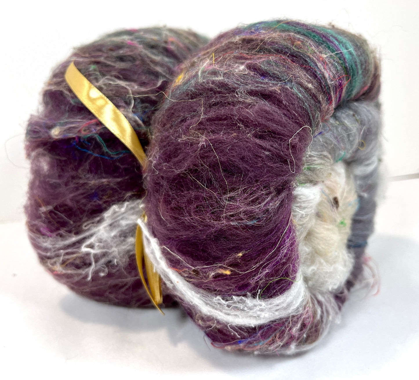 Morning Fog Batt 0104-02 - 2.5 oz Polwarth wool, silk, noils, spinning fiber, drumcarded, handspinning, nuno, felting wool