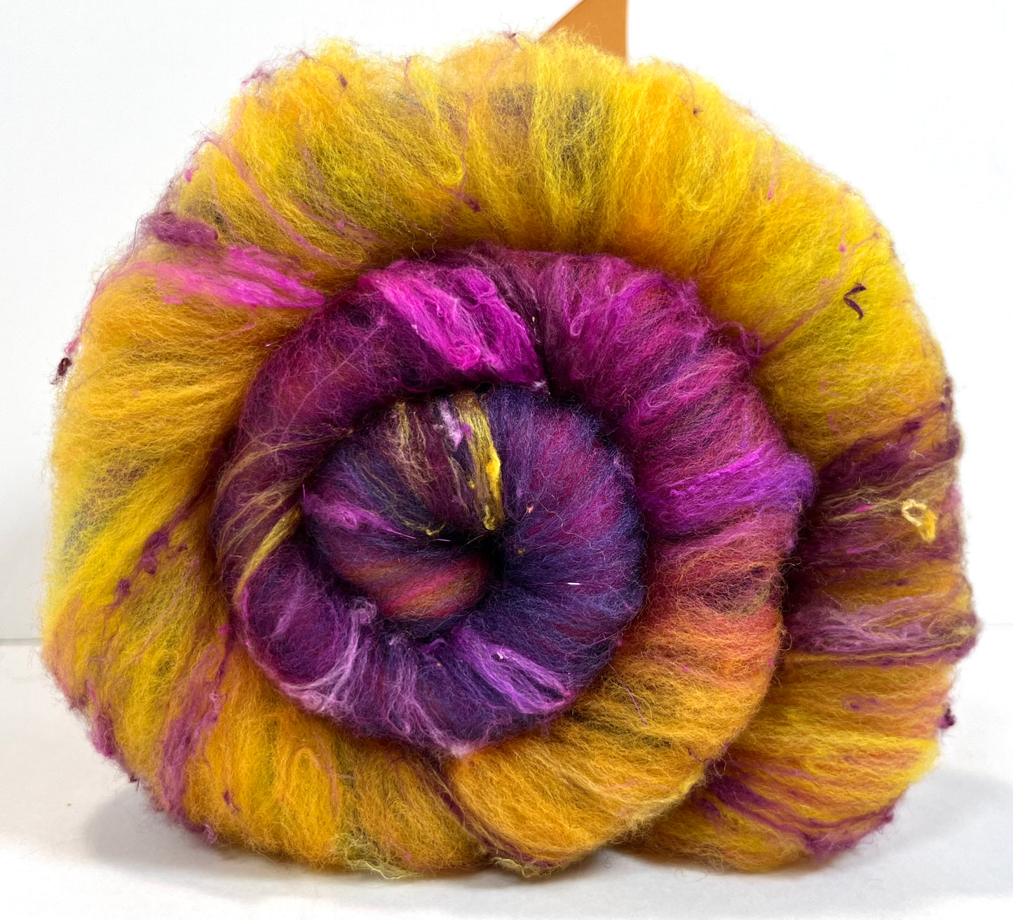Sassy Blended Batt 0520-02 - 2.1 oz Cormo wool, silk, noils, spinning fiber, drumcarded, handspinning, nuno, felting wool