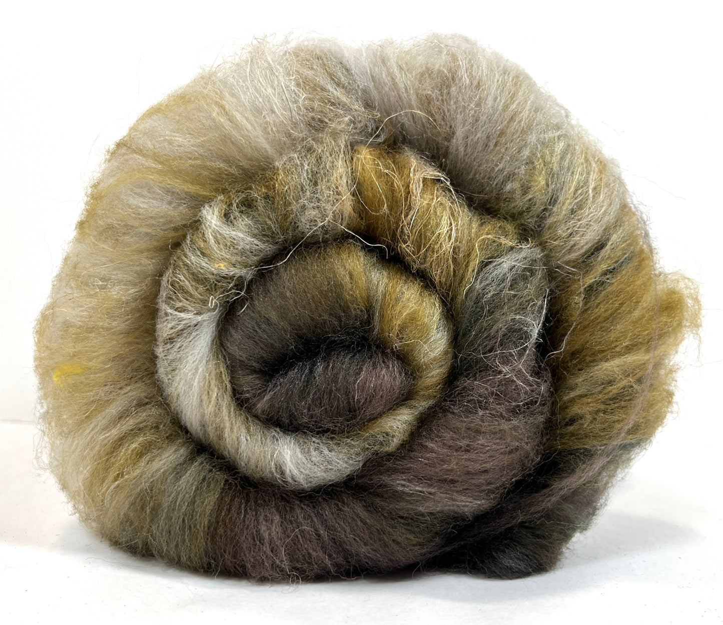 Mussels Batt 0210-03 - 2 oz Merino, silk, flax wool, silk, spinning fiber, drumcarded, handspinning, nuno, felting wool