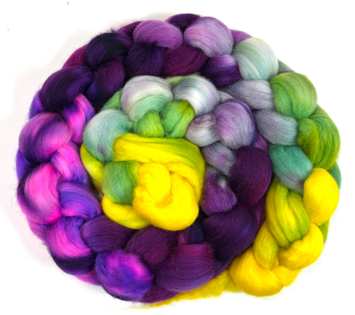 Soda Pop MG - 4 oz hand painted wool combed top, roving, spinning fiber, handspinning, felting