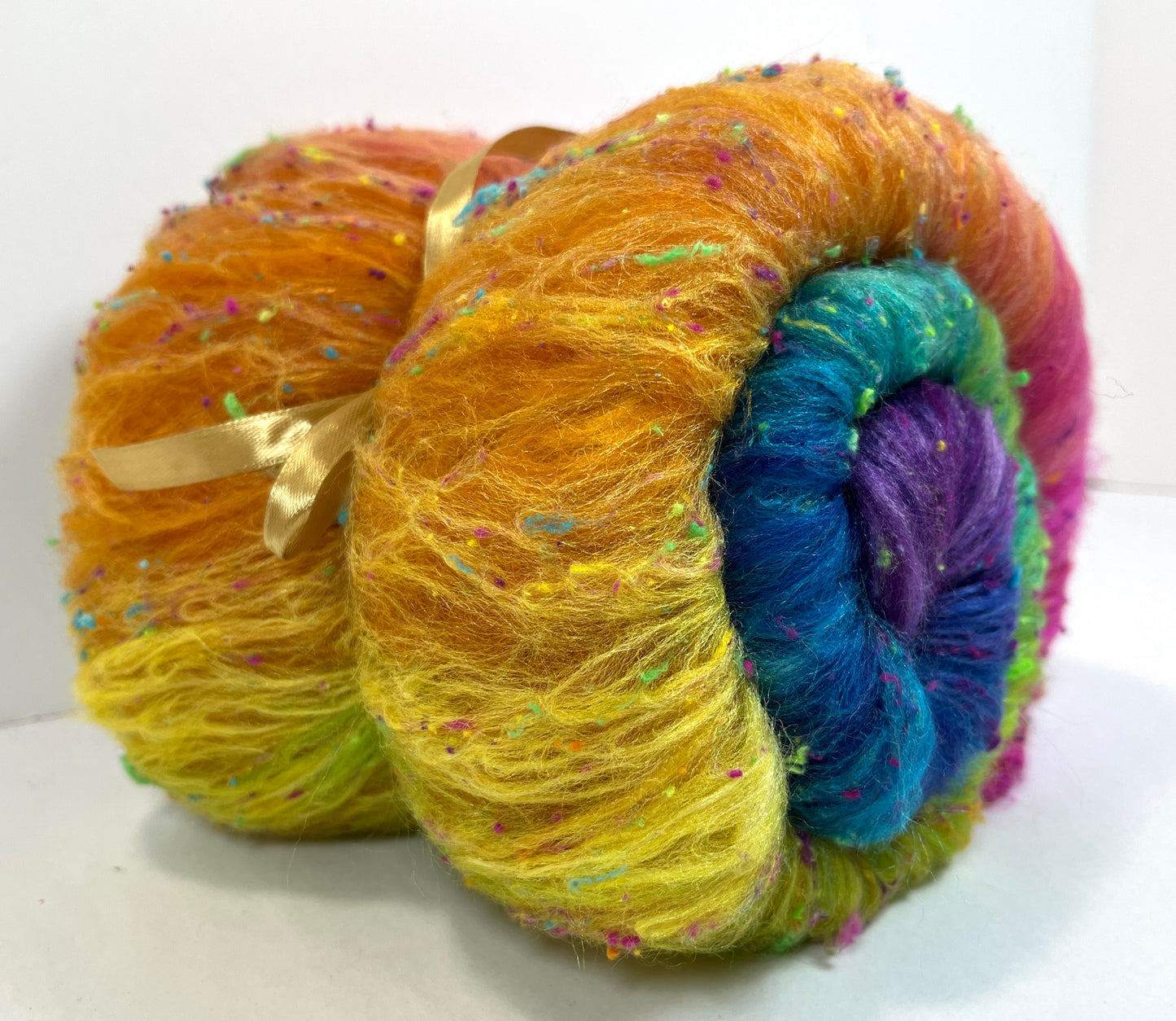 Plumeria Batt 1215-01 - 2.6 oz Cormo wool, silk, noils, spinning fiber, drumcarded, handspinning, nuno, felting wool
