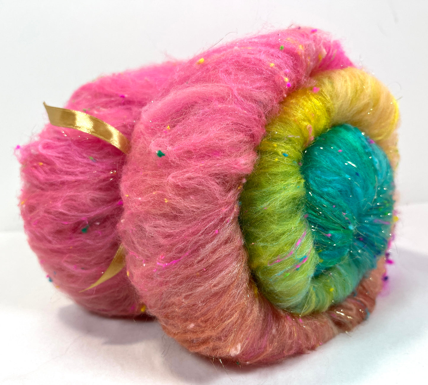 Fairy Dust Batt 0104-04 - 2.6 oz Polwarth wool, silk, noils, spinning fiber, drumcarded, handspinning, nuno, felting wool
