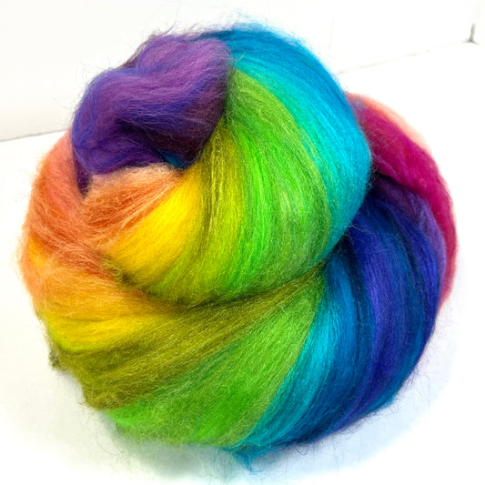Art Batt 0801-03 - 3.5 oz soft wool, tussah silk, spinning fiber, drumcarded, handspinning, nuno, felting wool
