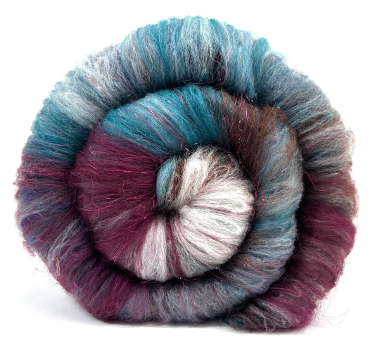 Crayon Box Batt 0525-07 - 3.7 oz Soft wool, sparkle, spinning fiber, drumcarded, handspinning, nuno, felting wool