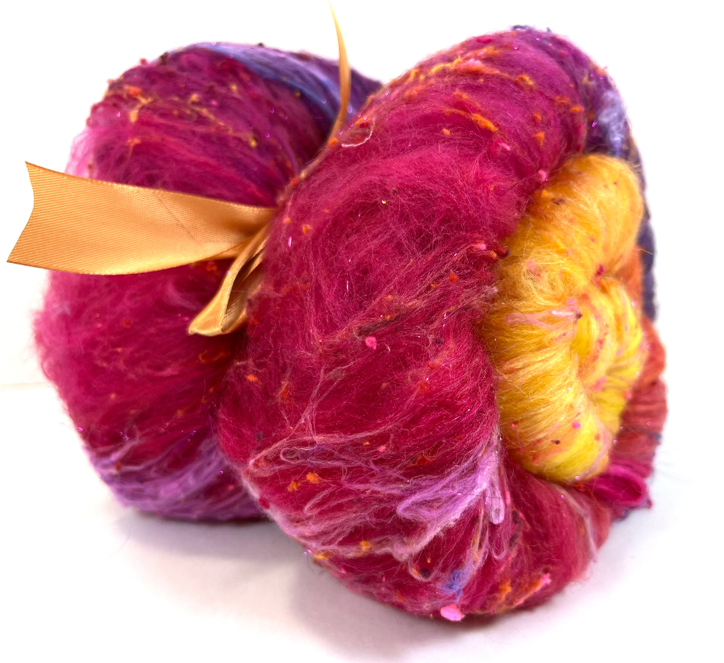 Sassy Gradient Batt 0504-07 - 2.8 oz Polwarth wool, silk, noils, spinning fiber, drumcarded, handspinning, nuno, felting wool