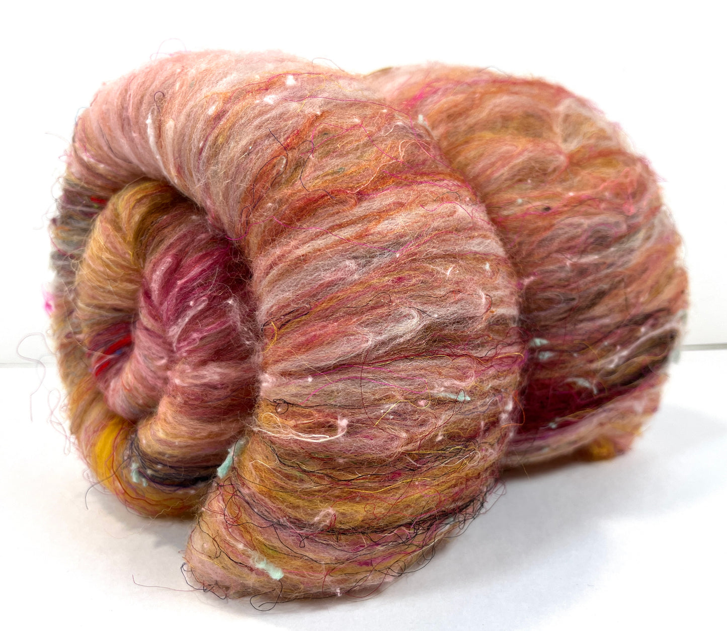 Kitchen Sink Batt 1201-10 - 4.3 oz soft wools, silk, noils, spinning fiber, handspinning, nuno, felting wool, weaving