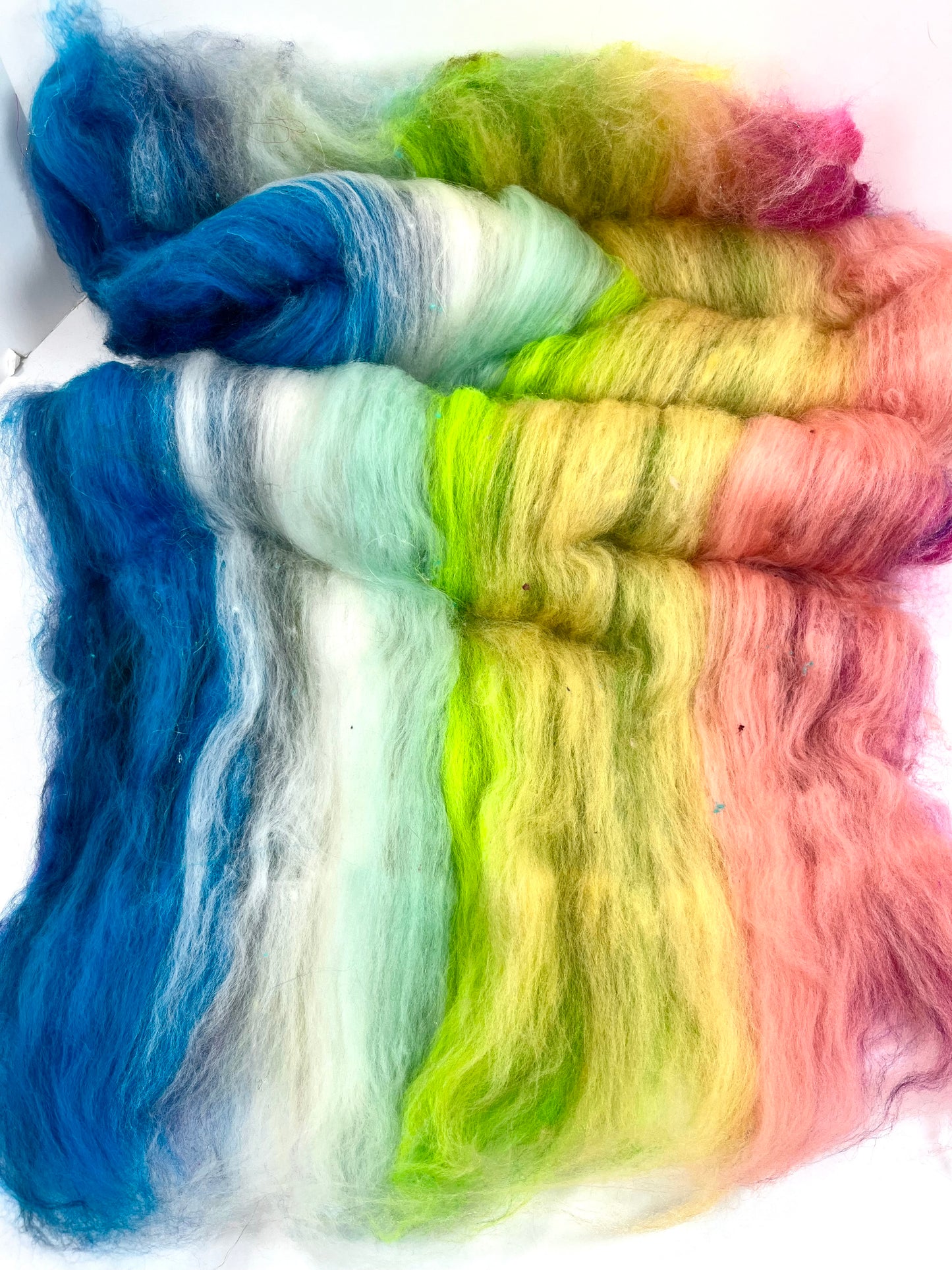Art Batt 0801-02 - 4.8 oz soft wool, tussah silk, spinning fiber, drumcarded, handspinning, nuno, felting wool