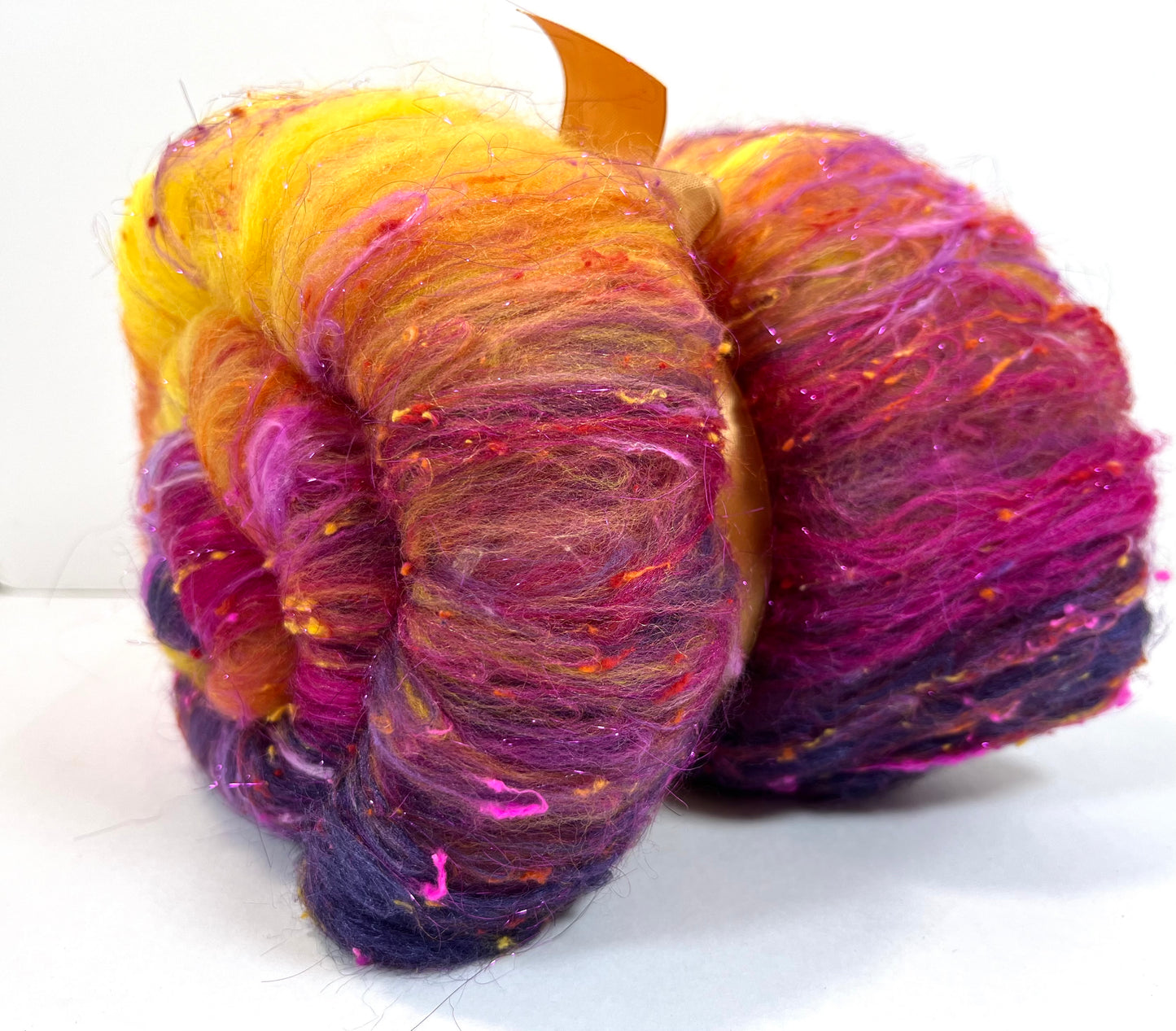 Sassy SC Batt 0504-02 - 2.9 oz Polwarth wool, silk, noils, spinning fiber, drumcarded, handspinning, nuno, felting wool