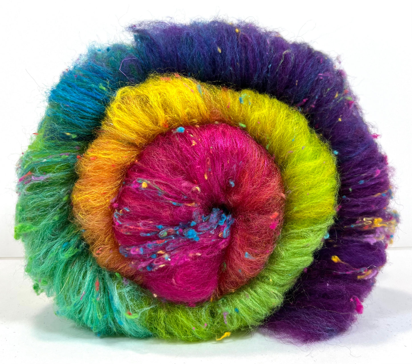 Tie Dye Gradient Batt 0608-02 - 2.4 oz BFL wool, silk, noils, spinning fiber, drumcarded, handspinning, nuno, felting wool