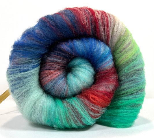 Crayon Box Batt 0826-04 - 3.5 oz Soft wool, NO SPARKLE, spinning fiber, drumcarded, handspinning, nuno, felting wool