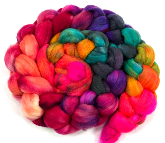 Limited Edition Fantasmic - 4 oz Polwarth wool combed top, roving, spinning fiber, handspinning, felting, needle felting, weaving supplies