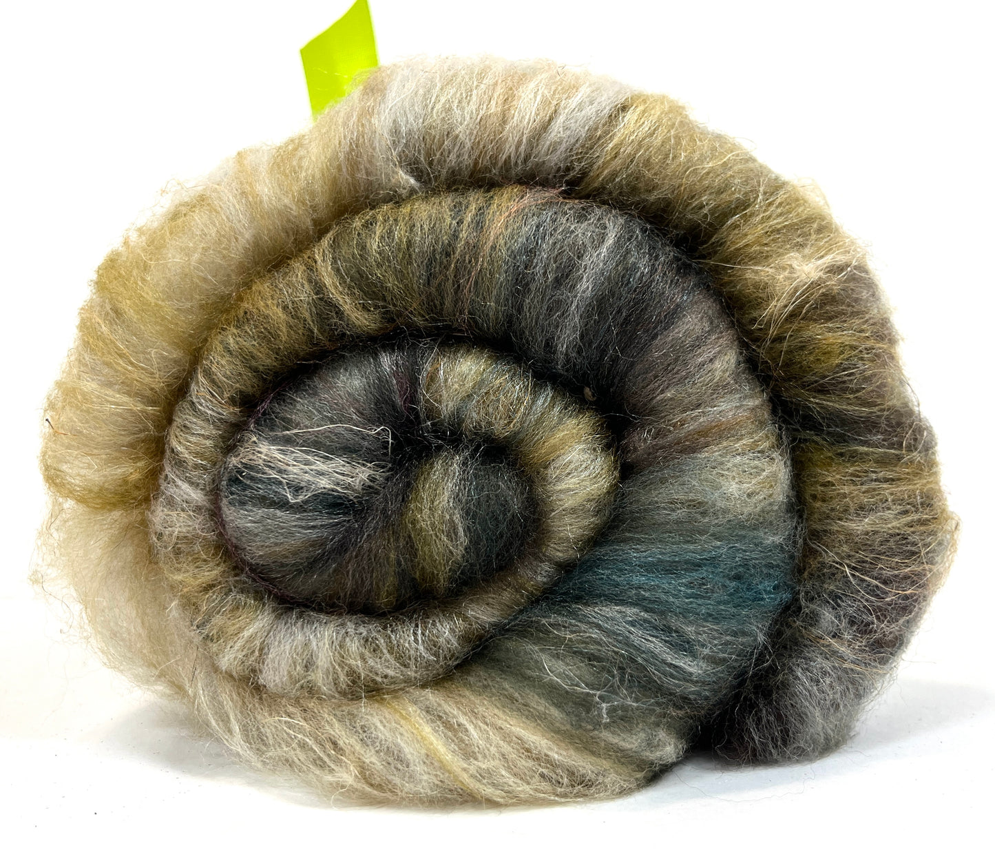 Mussels Batt 0210-04 - 2 oz Merino, silk, flax wool, silk, spinning fiber, drumcarded, handspinning, nuno, felting wool