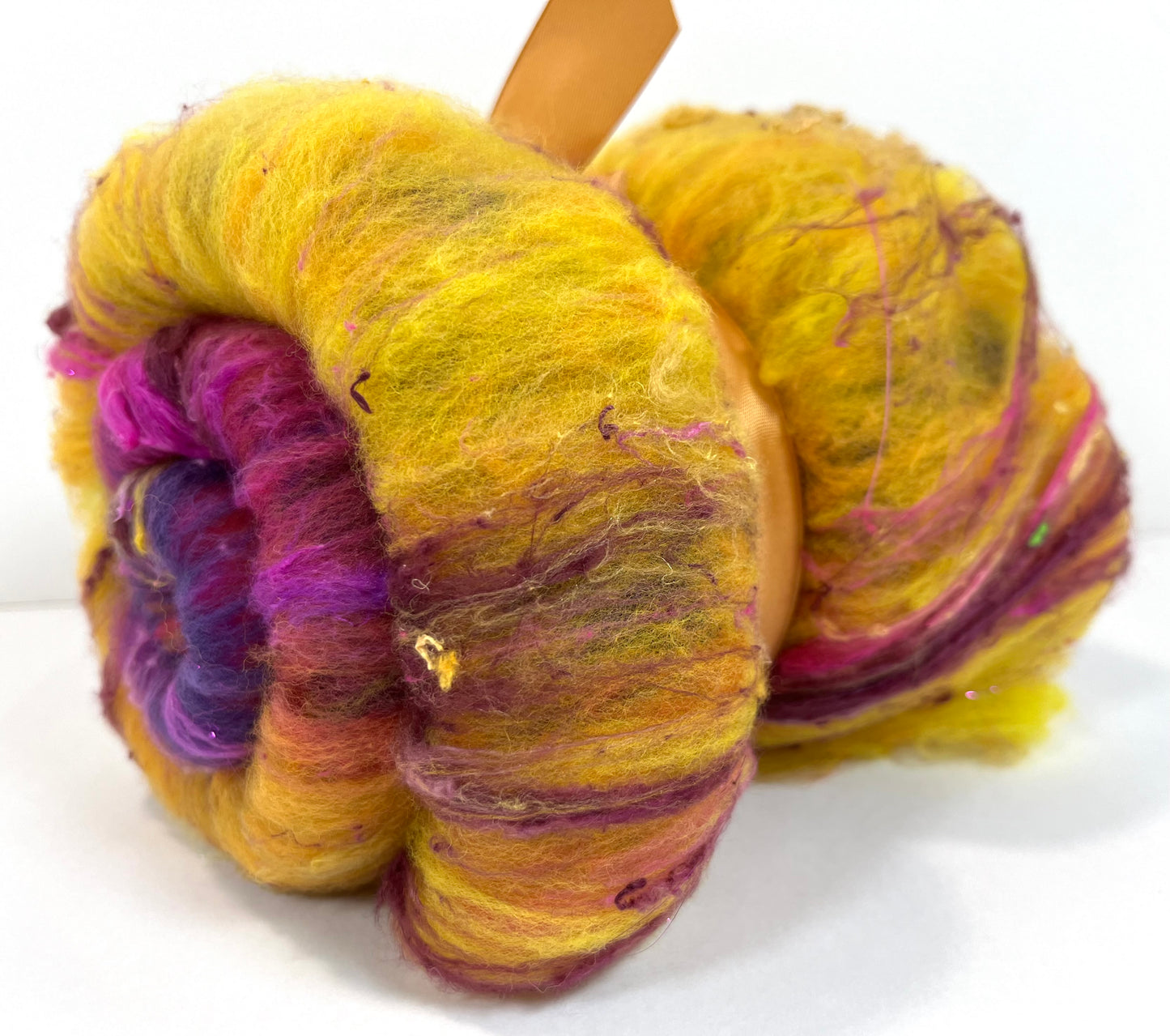 Sassy Blended Batt 0520-02 - 2.1 oz Cormo wool, silk, noils, spinning fiber, drumcarded, handspinning, nuno, felting wool