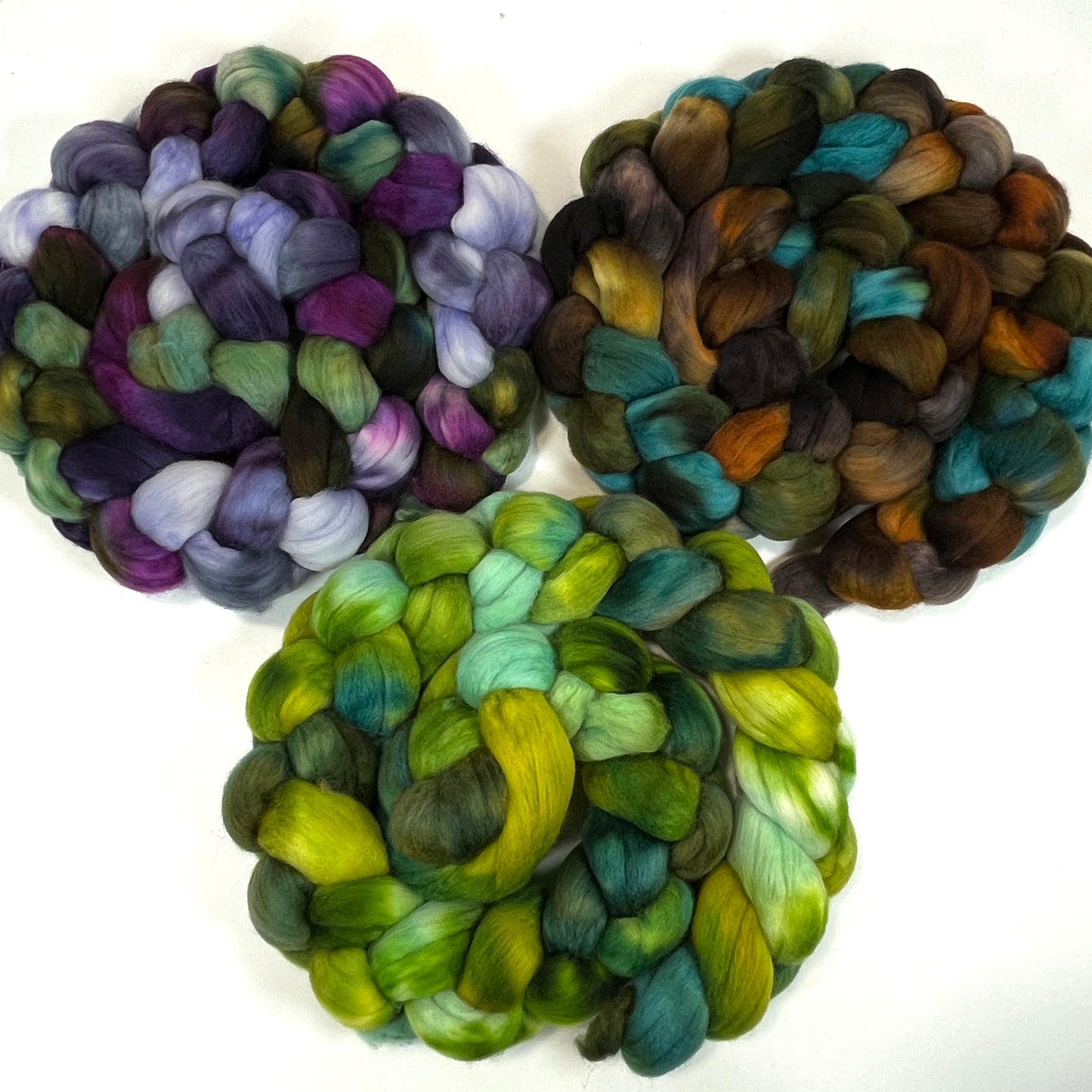 Fade Set 12 oz - Arabesque, Emerald Isle and Keepsake, hand dyed wool fiber, for handspinning, weaving, felting