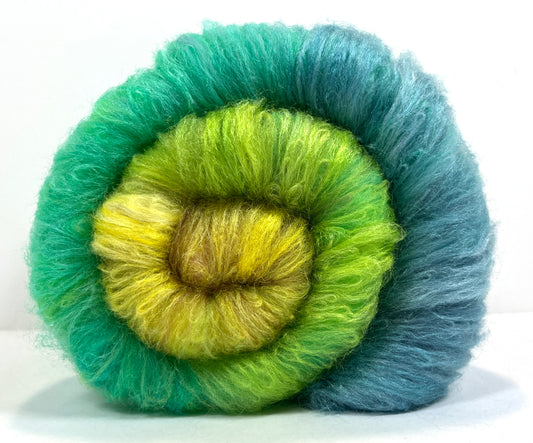 Gradient Batt 0826-02 - 2.8 oz Targhee wool, silk, spinning fiber, handspinning, nuno, felting wool, weaving, spindle