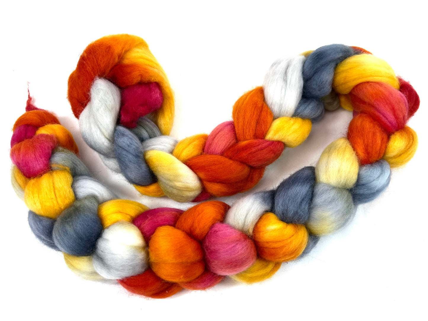 Firebrand SC - 4 oz hand painted wool combed top, roving, spinning fiber, handspinning, felting