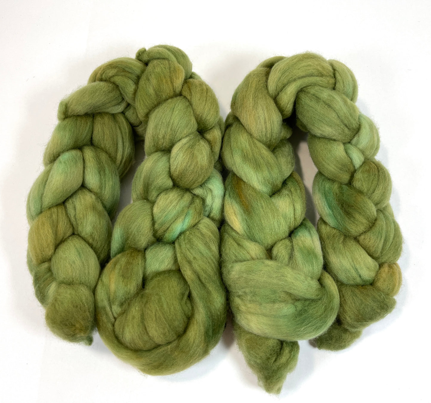 Artichoke Oopsie - 4 oz Falkland Merino combed top, roving, spinning fiber, handspinning, felting, needle felting, weaving supplies