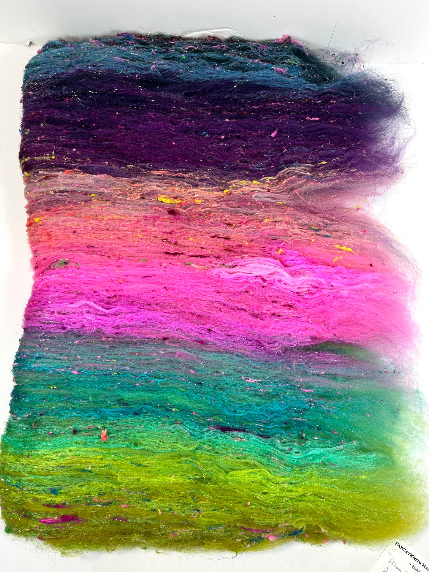 Drama Queen Batt 0407-01 - 2.8 oz Polwarth wool, silk, noils, spinning fiber, drumcarded, handspinning, nuno, felting wool