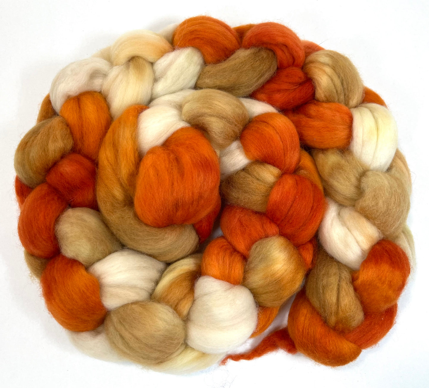 Winter Squash SC - 4 oz hand painted wool combed top, roving, spinning fiber, handspinning, felting