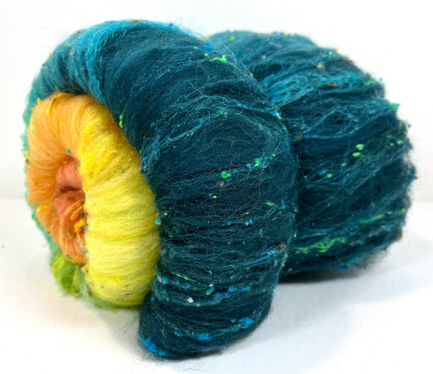 Ironic Grooves Batt 1215-04 - 2.5 oz Cormo wool, silk, noils, spinning fiber, drumcarded, handspinning, nuno, felting wool