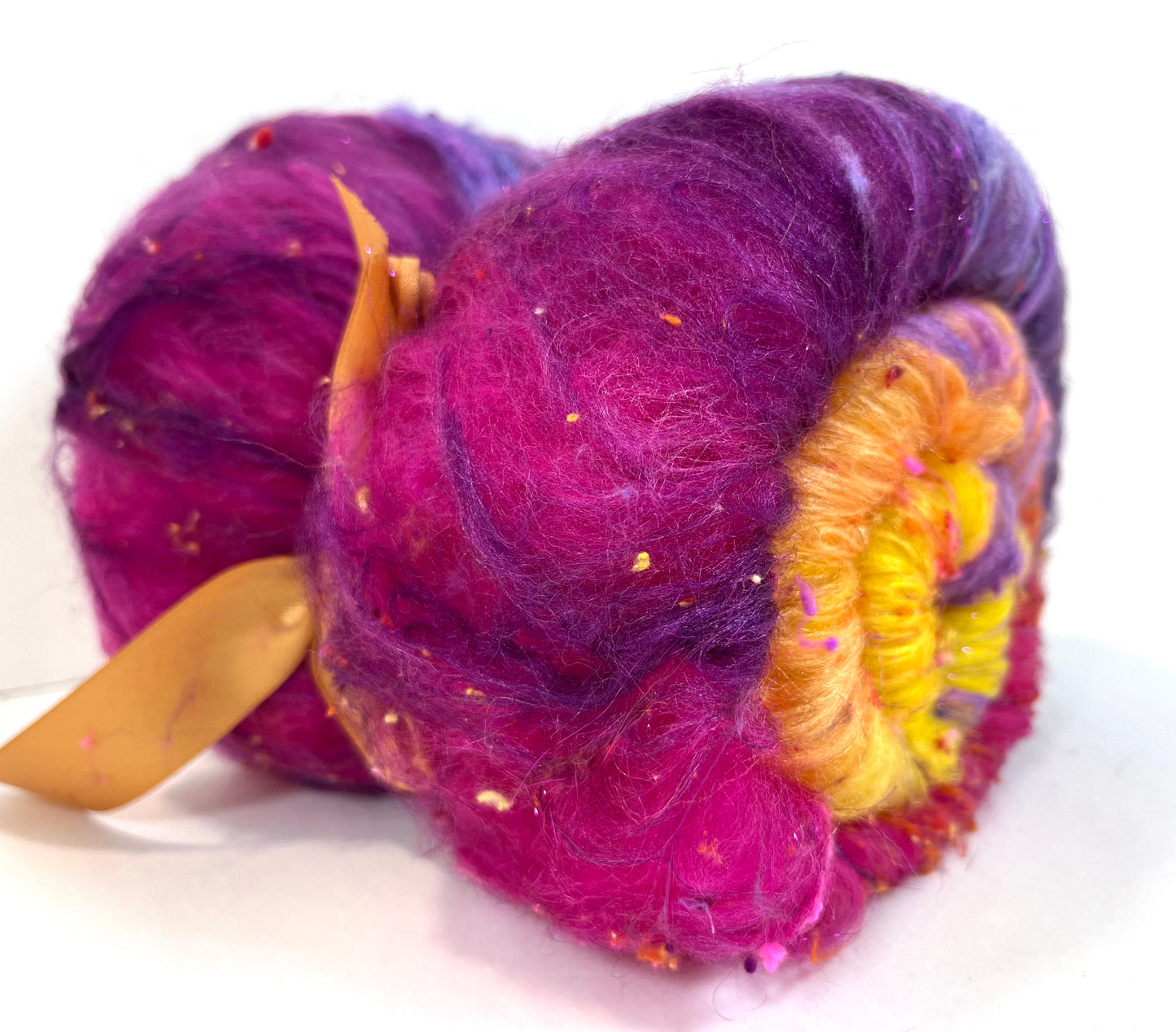 Sassy Gradient Batt 0504-06 - 2.7 oz Polwarth wool, silk, noils, spinning fiber, drumcarded, handspinning, nuno, felting wool