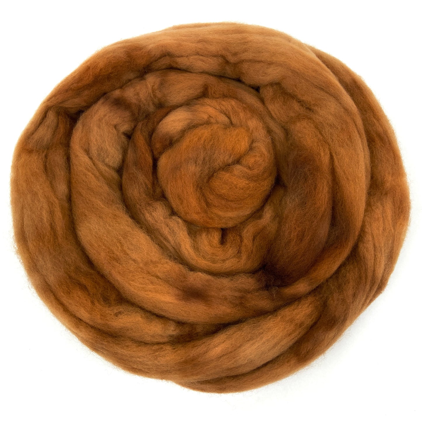 Burnt Sienna - 2 oz hand dyed semisolid wool combed top