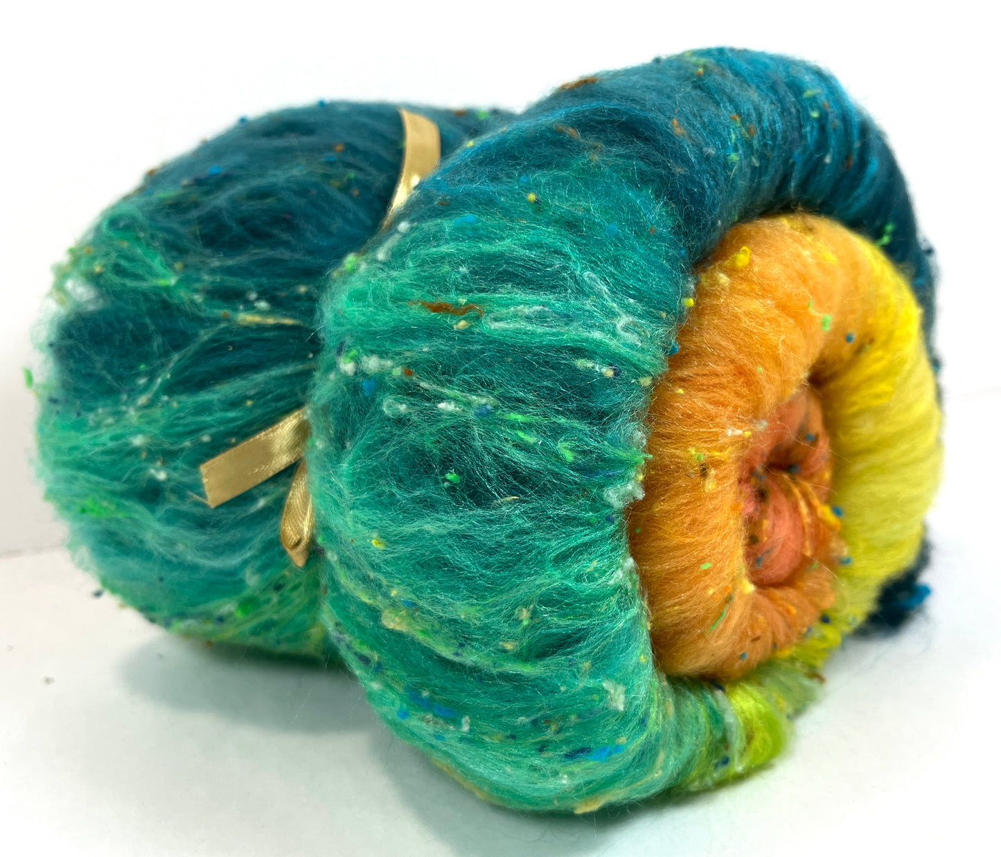 Ironic Grooves Batt 1215-04 - 2.5 oz Cormo wool, silk, noils, spinning fiber, drumcarded, handspinning, nuno, felting wool