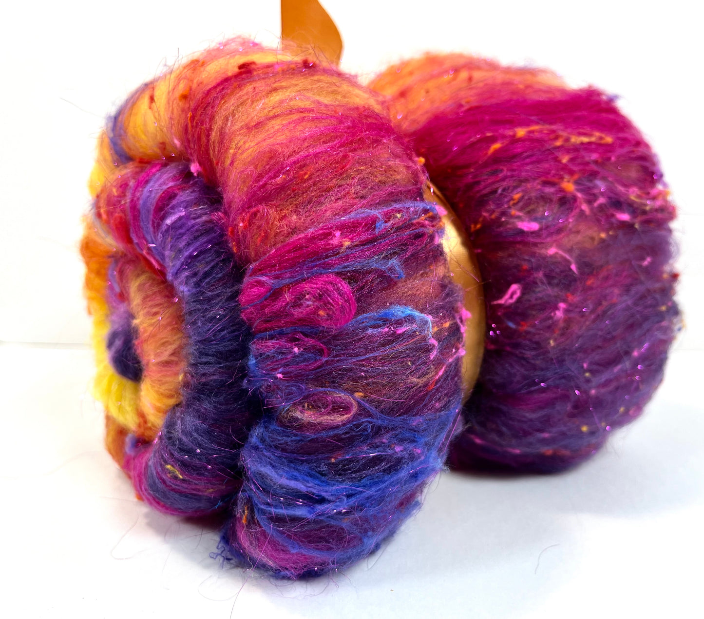Sassy SC Batt 0504-01 - 2.9 oz Polwarth wool, silk, noils, spinning fiber, drumcarded, handspinning, nuno, felting wool