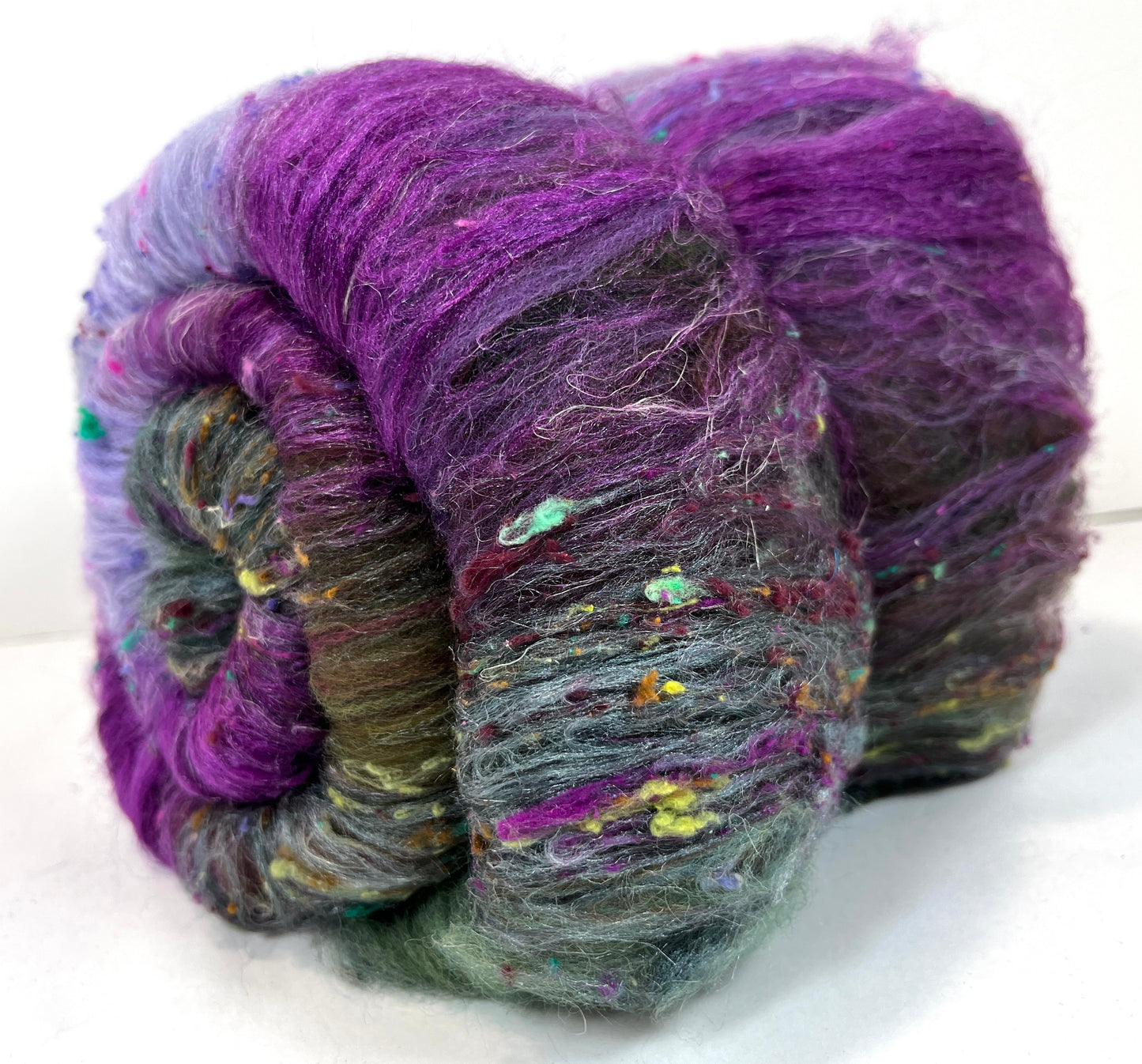 Arabesque Batt 1229-01 - 2.7 oz Polwarth wool, silk, noils, spinning fiber, drumcarded, handspinning, nuno, felting wool