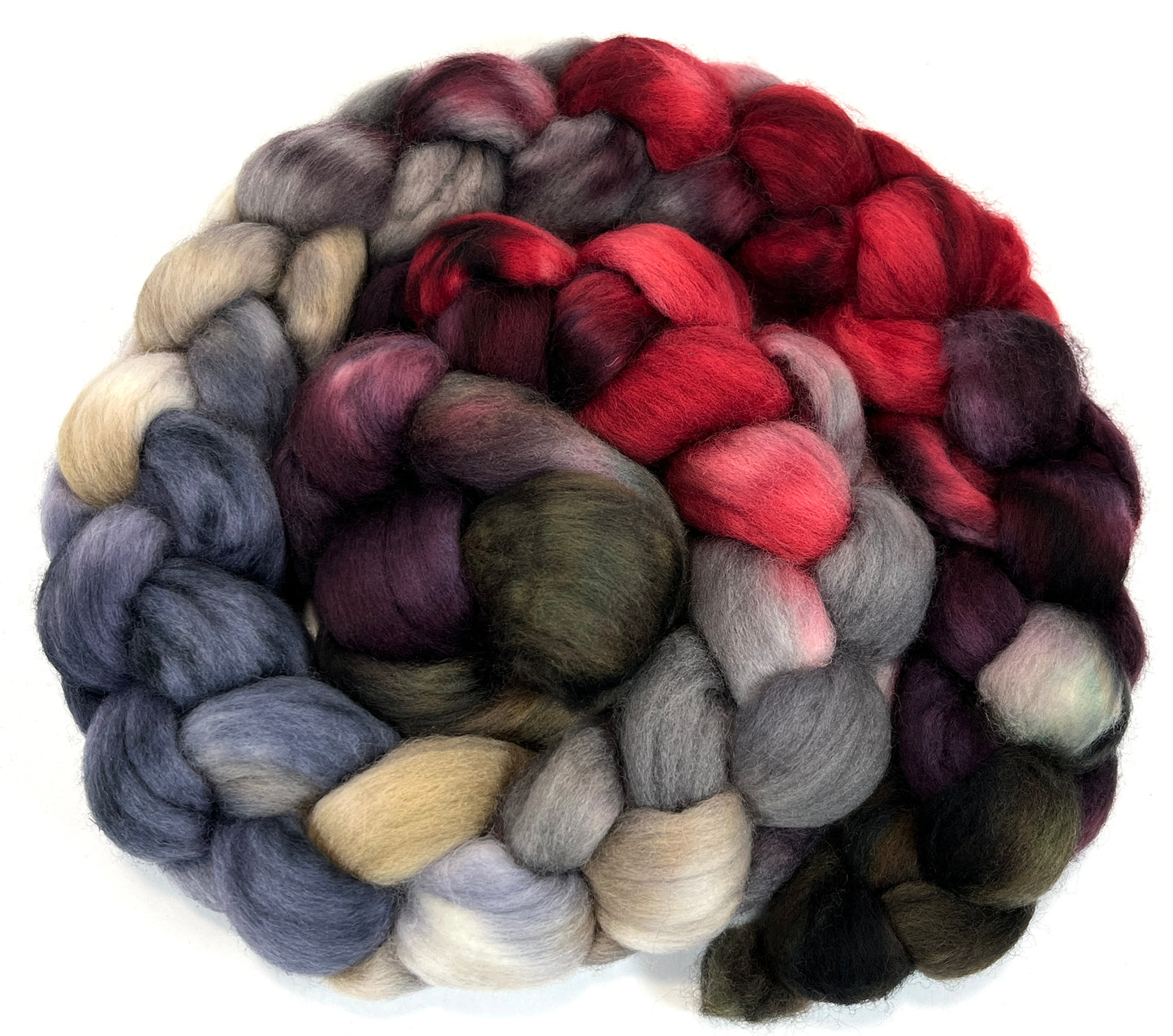 Ghoulish MG - 4 oz hand painted wool combed top, roving, spinning fiber, handspinning, felting