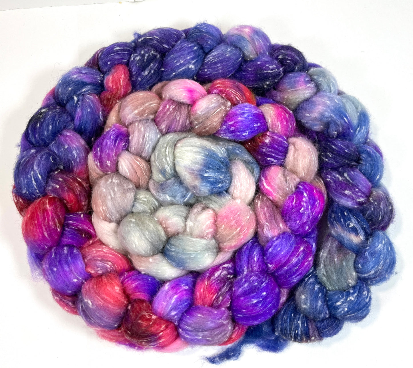 Day’s End 0410-01 - 7 oz 80/20 South American wool/rayon nepps combed top, roving, spinning fiber, handspinning, felting, needle felting, weaving supplies