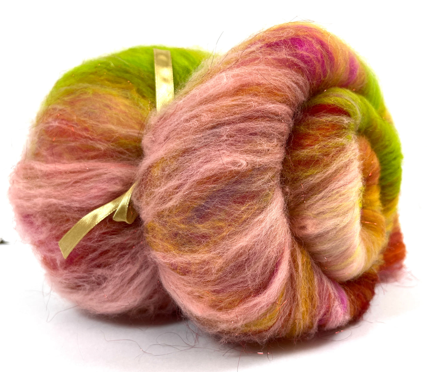 Crayon Box Batt 0524-01 - 3.7 oz Soft wool, sparkle, spinning fiber, drumcarded, handspinning, nuno, felting wool