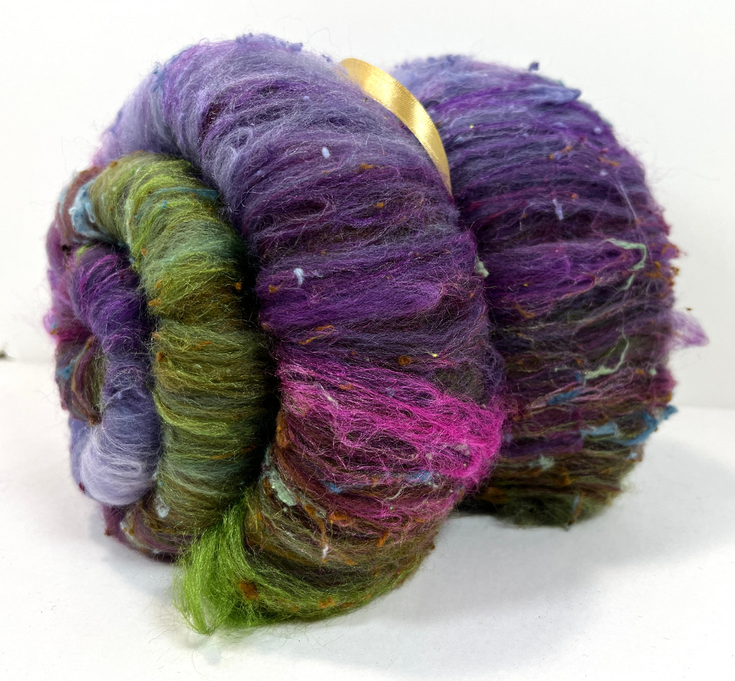 Arabesque Batt 1107-06 - 2.6 oz Falkland Merino wool, silk, noils, spinning fiber, drumcarded, handspinning, nuno, felting wool