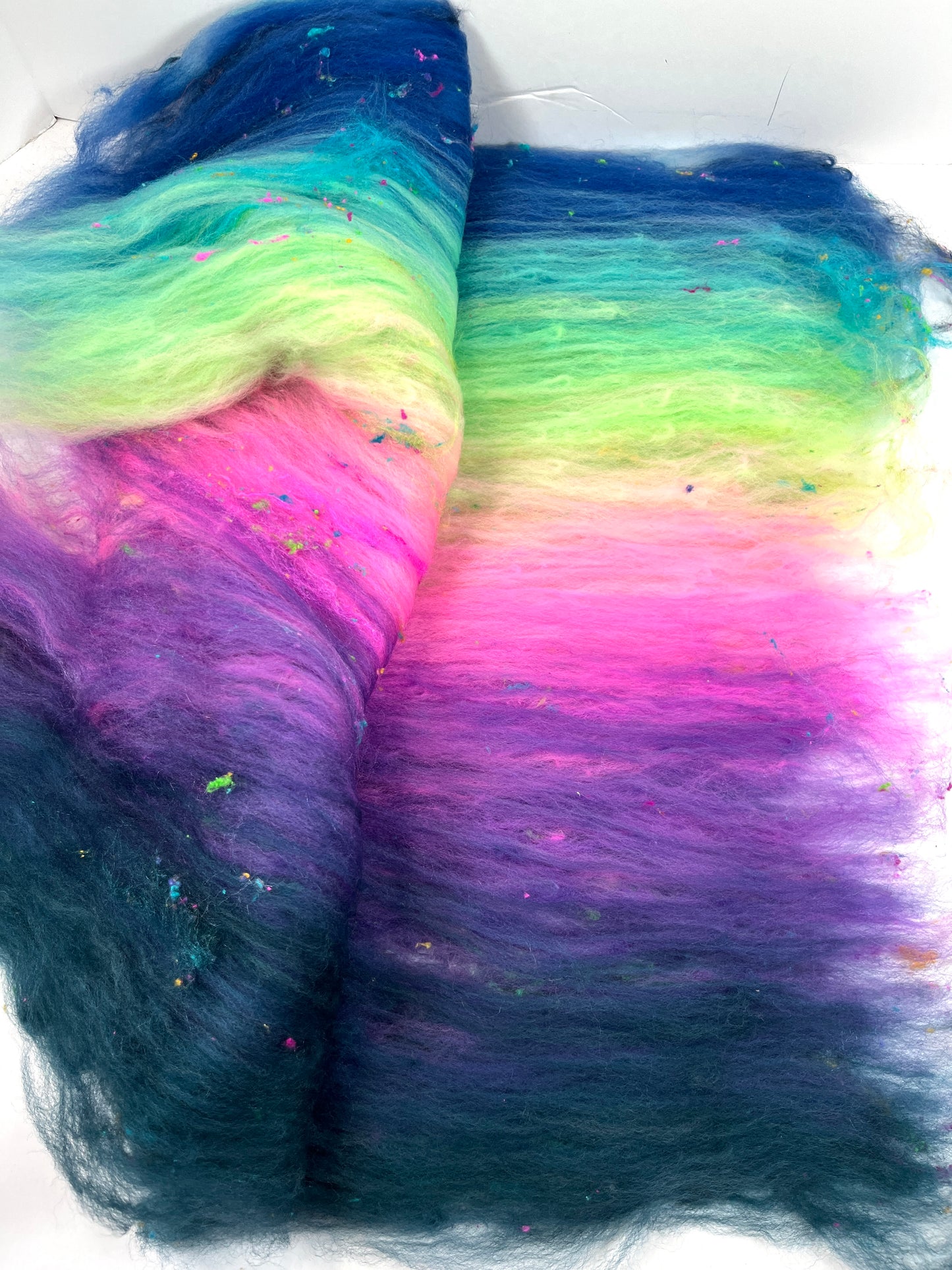 Nemesis Batt 0404-03 - 2.8 oz Cormo wool, silk, noils, spinning fiber, drumcarded, handspinning, nuno, felting wool