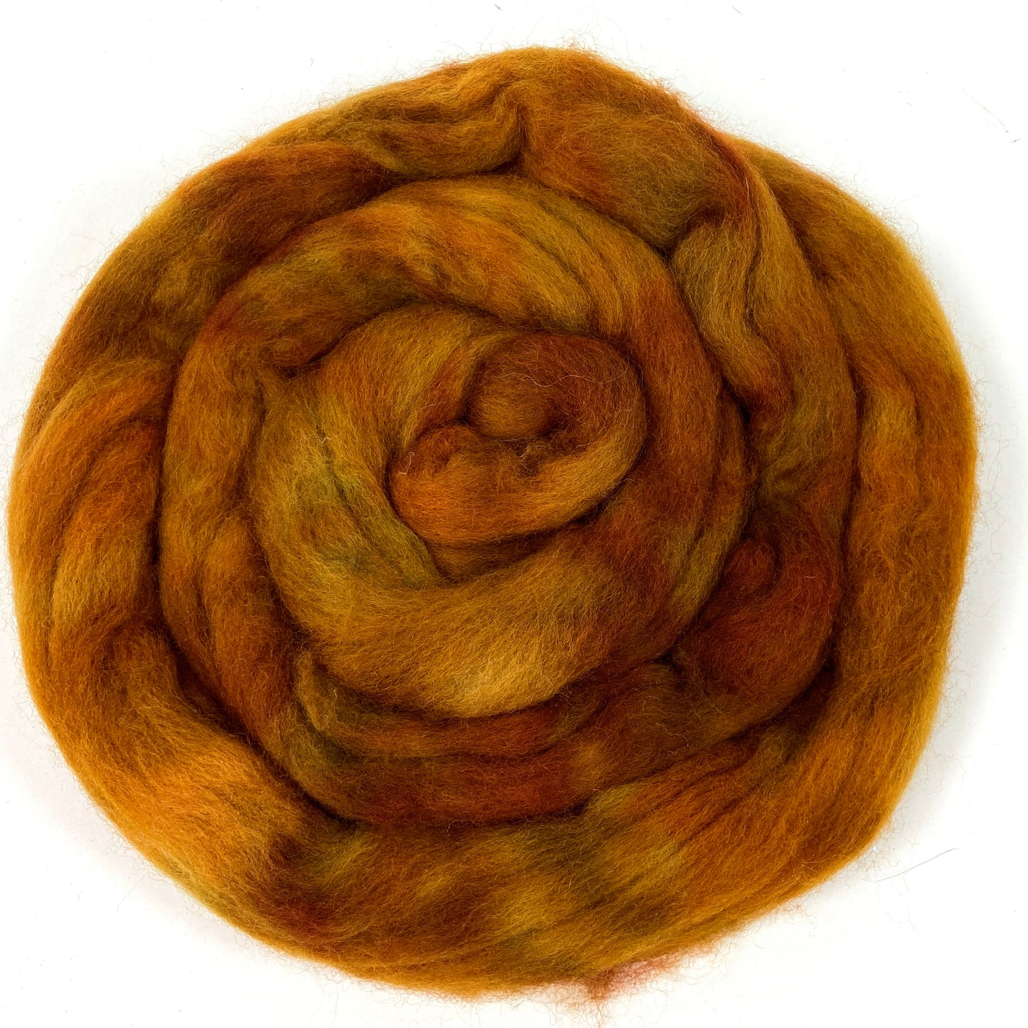 Ginger - 2 oz hand dyed semisolid wool combed top