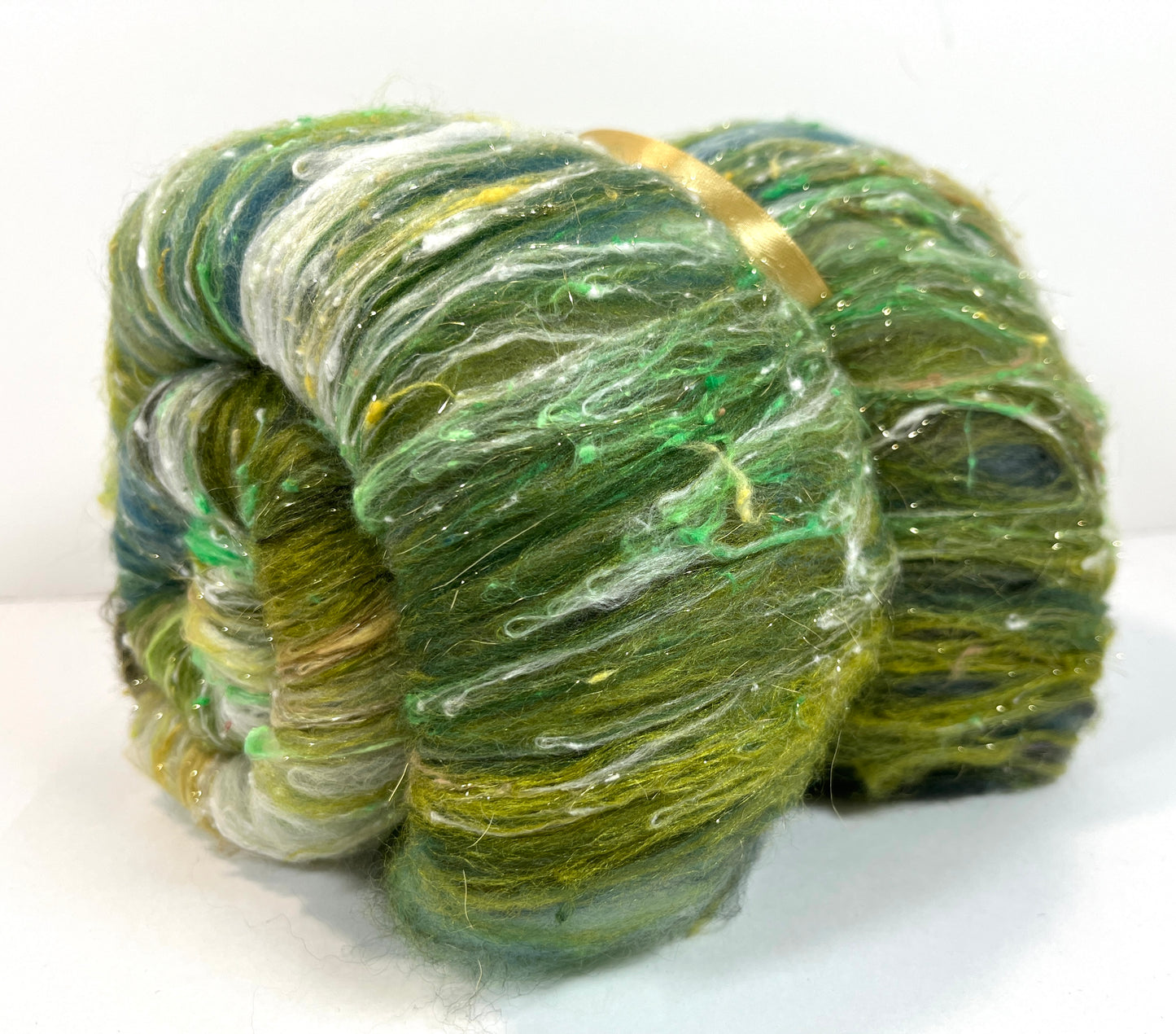 Art Batt 0407-03 - 3.5 oz soft wool, silk, noils, spinning fiber, drumcarded, handspinning, nuno, felting wool