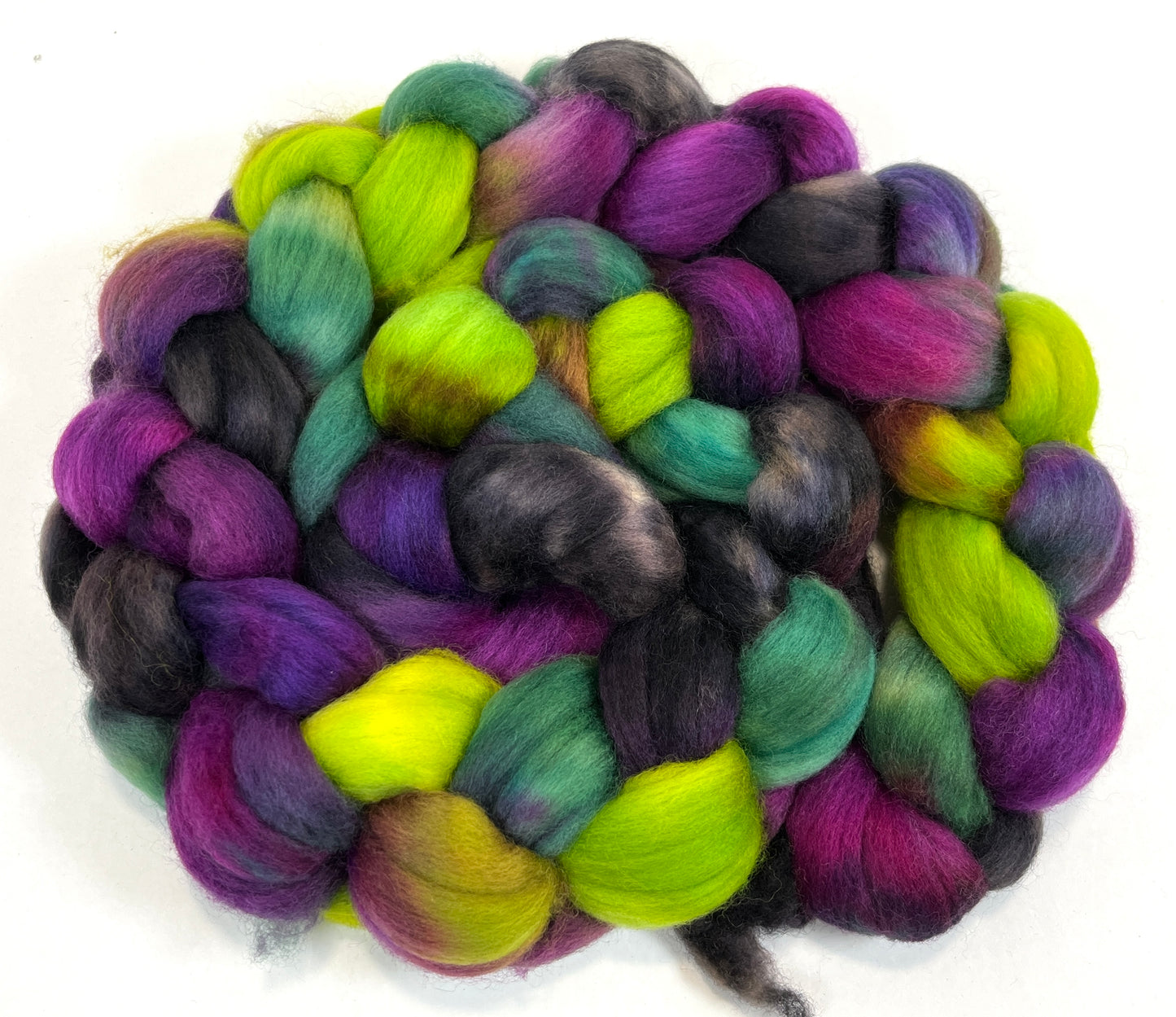 Frankenstein's Monster SC - 4 oz hand painted wool combed top, roving, spinning fiber, handspinning, felting