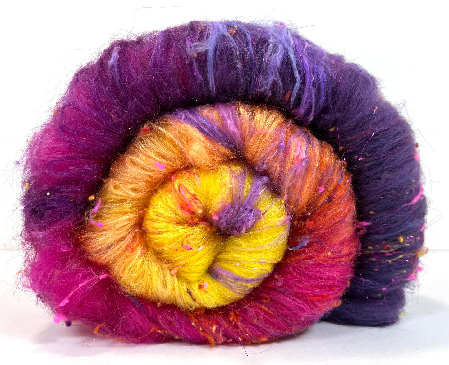 Sassy Gradient Batt 0504-06 - 2.7 oz Polwarth wool, silk, noils, spinning fiber, drumcarded, handspinning, nuno, felting wool