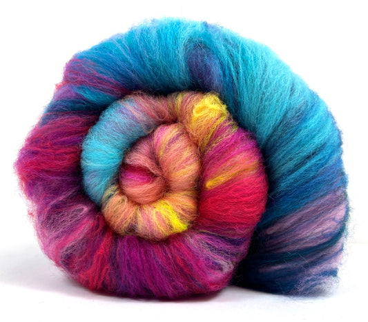 Crayon Box Batt 0701-01 - 3.5 oz Soft wool, NO SPARKLE, gradient style, spinning fiber, drumcarded, handspinning, nuno, felting wool