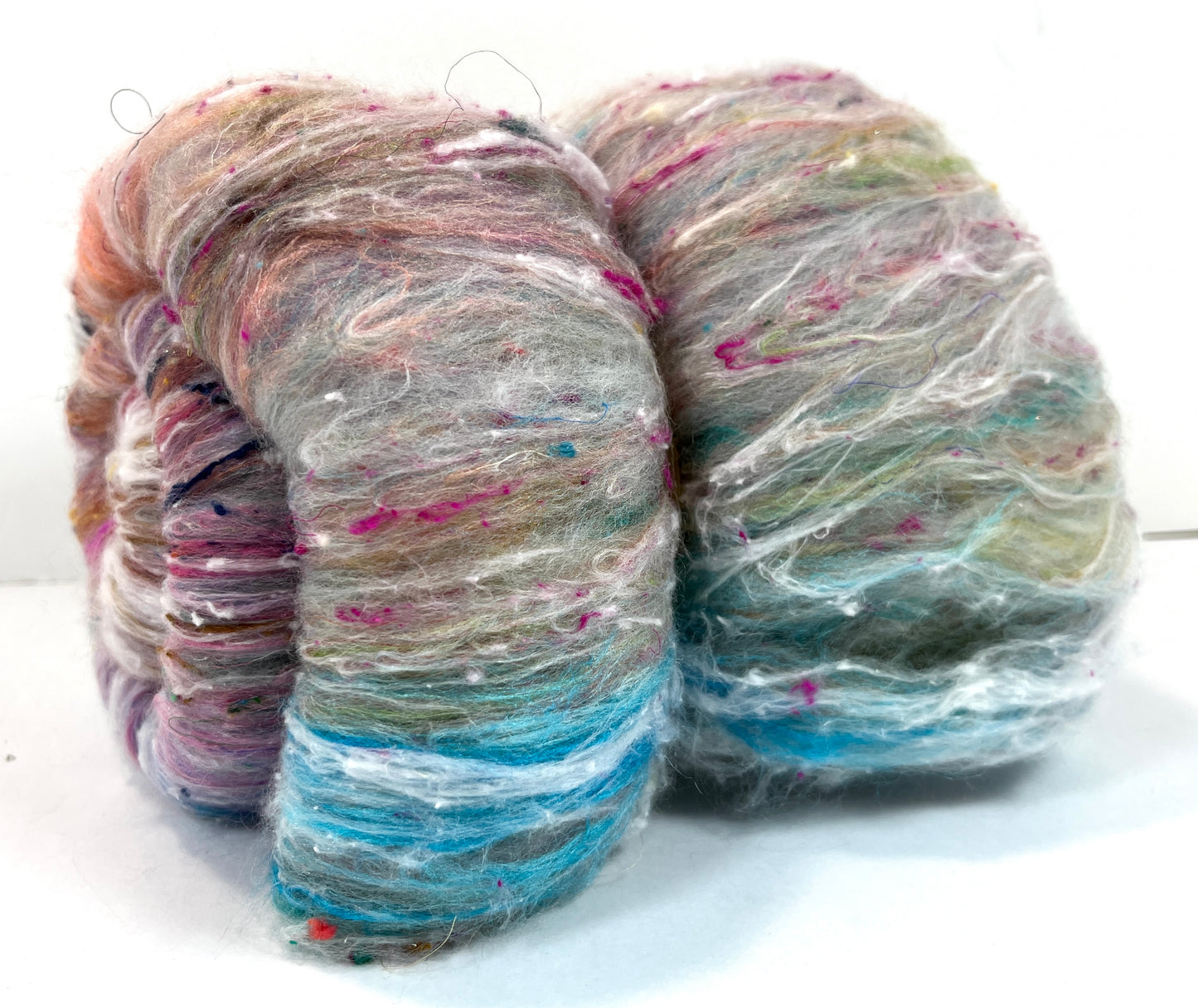 Kitchen Sink Batt 1201-09 - 3.5 oz soft wools, silk, noils, spinning fiber, handspinning, nuno, felting wool, weaving